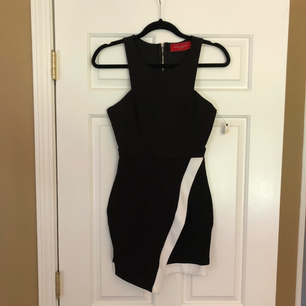 Akira black and white dress